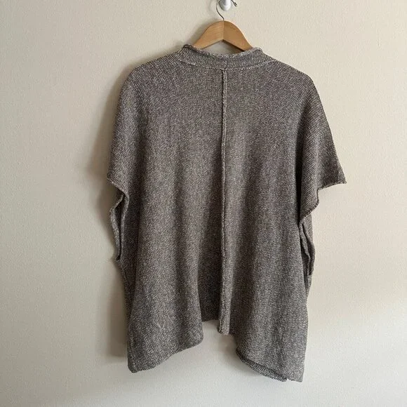 Eskander Rolling Front Tabard Sweater Cardigan Coco Tweed Womens OS Lagenlook